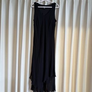 Simply Silk plus size black silk maxi dress